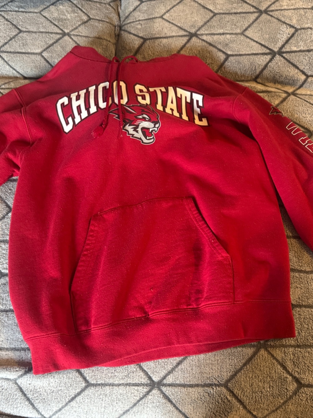 Red Chico State Hoodie with Graphic Logo size medium